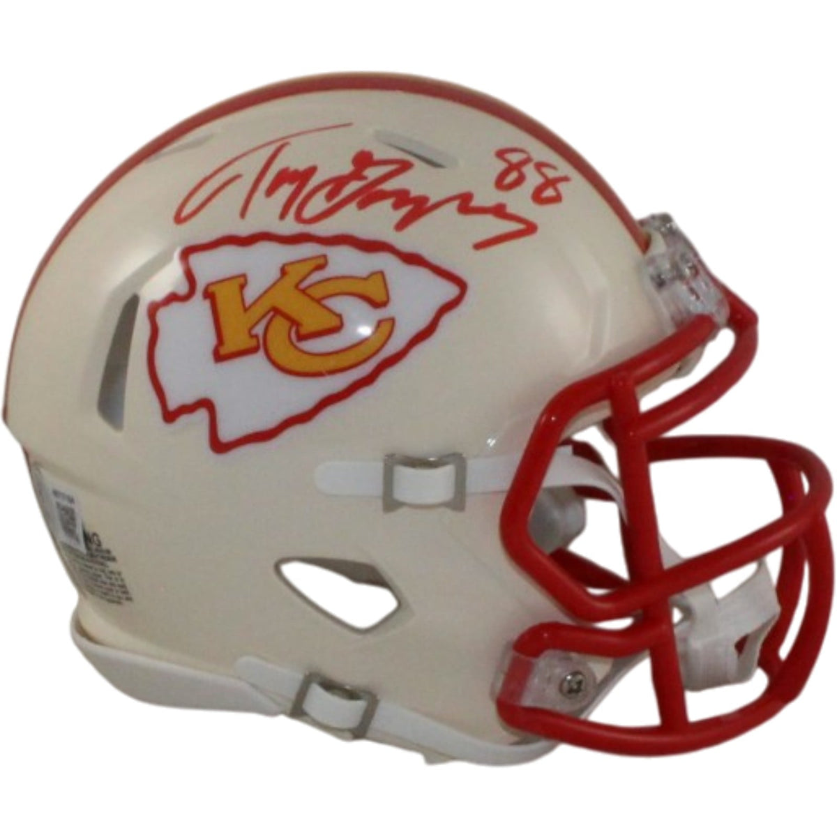 Tony Gonzalez Signed Kansas City Chiefs Retro Mini Helmet – Beckett Authenticated-Powers Sports Memorabilia