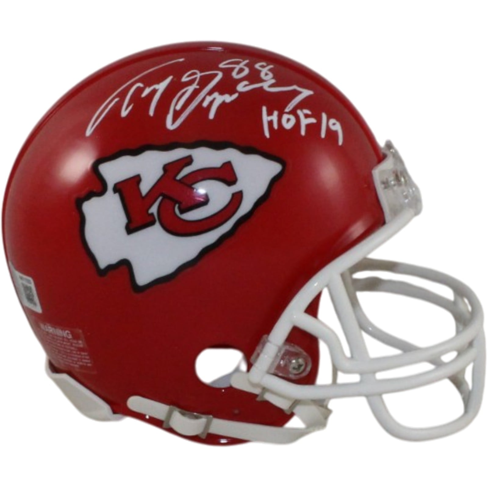 Tony Gonzalez Signed Kansas City Chiefs VSR4 Mini Helmet HOF – Beckett Authenticated-Powers Sports Memorabilia