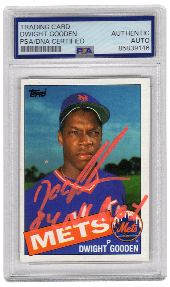 Dwight Gooden New York Mets Autographed 1985 Topps Rookie Baseball Card-Powers Sports Memorabilia