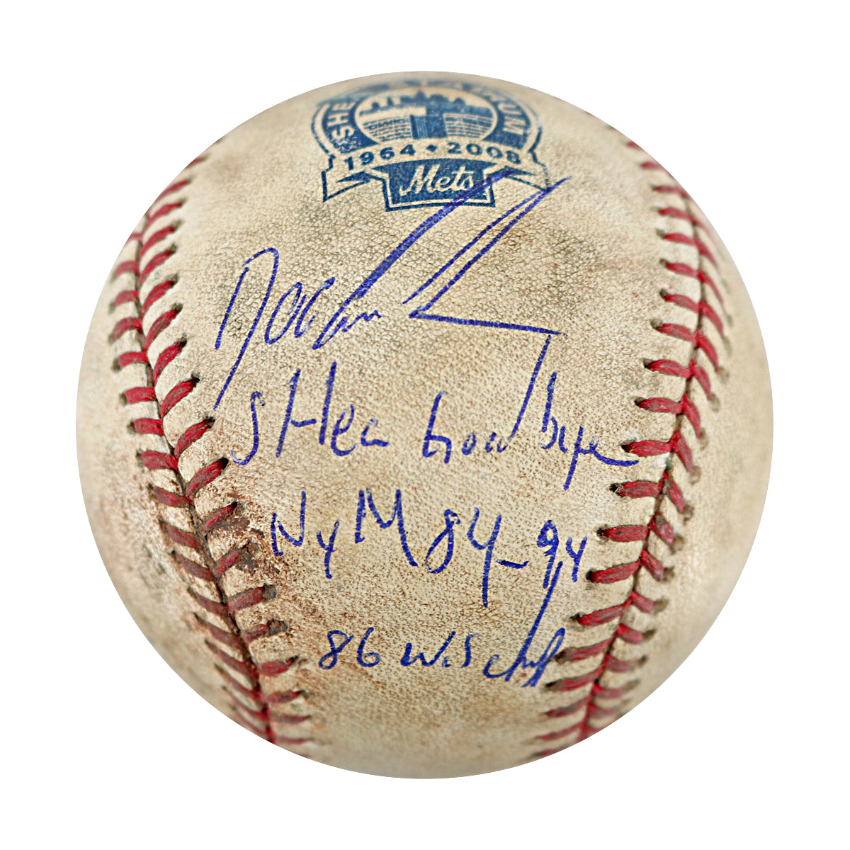 Dwight Doc Gooden New York Mets Signed Multi Inscribed Shea Stadium Final Season Game Used Baseball & MLB Holo-Powers Sports Memorabilia