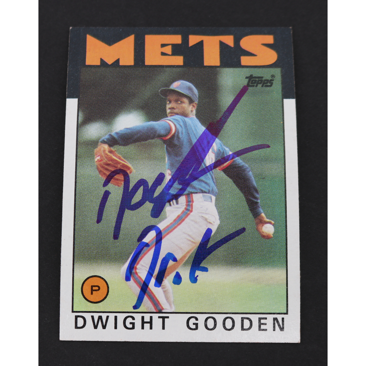 Dwight Doc Gooden New York Mets Signed Inscribed 1986 Topps #250-Powers Sports Memorabilia
