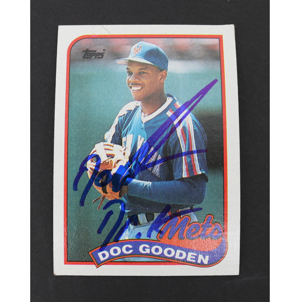 Dwight Doc Gooden New York Mets Signed Inscribed 1989 Topps #30-Powers Sports Memorabilia