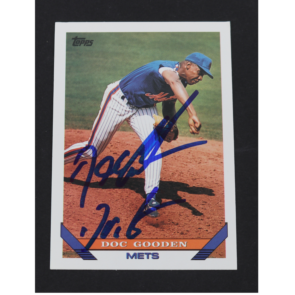 Dwight Doc Gooden New York Mets Signed Inscribed 1993 Topps #640-Powers Sports Memorabilia