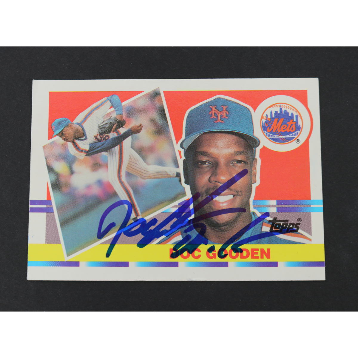 Dwight Doc Gooden New York Mets Signed Inscribed 1990 Topps Big #174-Powers Sports Memorabilia