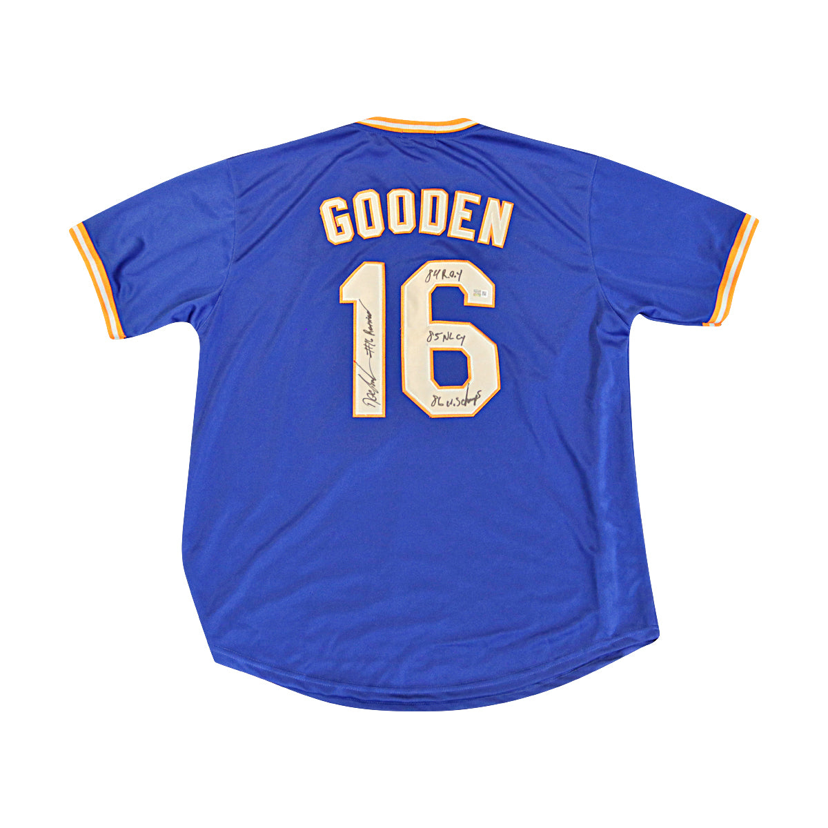 Dwight Doc Gooden New York Mets Signed Multi-Inscribed Mitchell & Ness Blue Batting Practice Jersey-Powers Sports Memorabilia