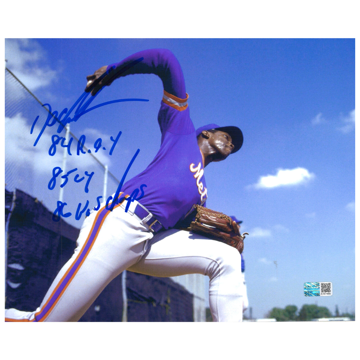 Dwight Doc Gooden New York Mets Signed Multi Inscribed 8x10 Photo -2-Powers Sports Memorabilia
