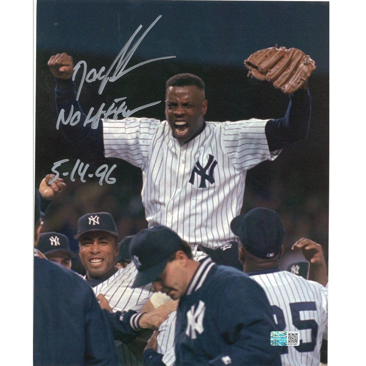 Dwight Doc Gooden New York Yankees Signed Inscribed Vertical No Hitter 8x10 Photo-Powers Sports Memorabilia