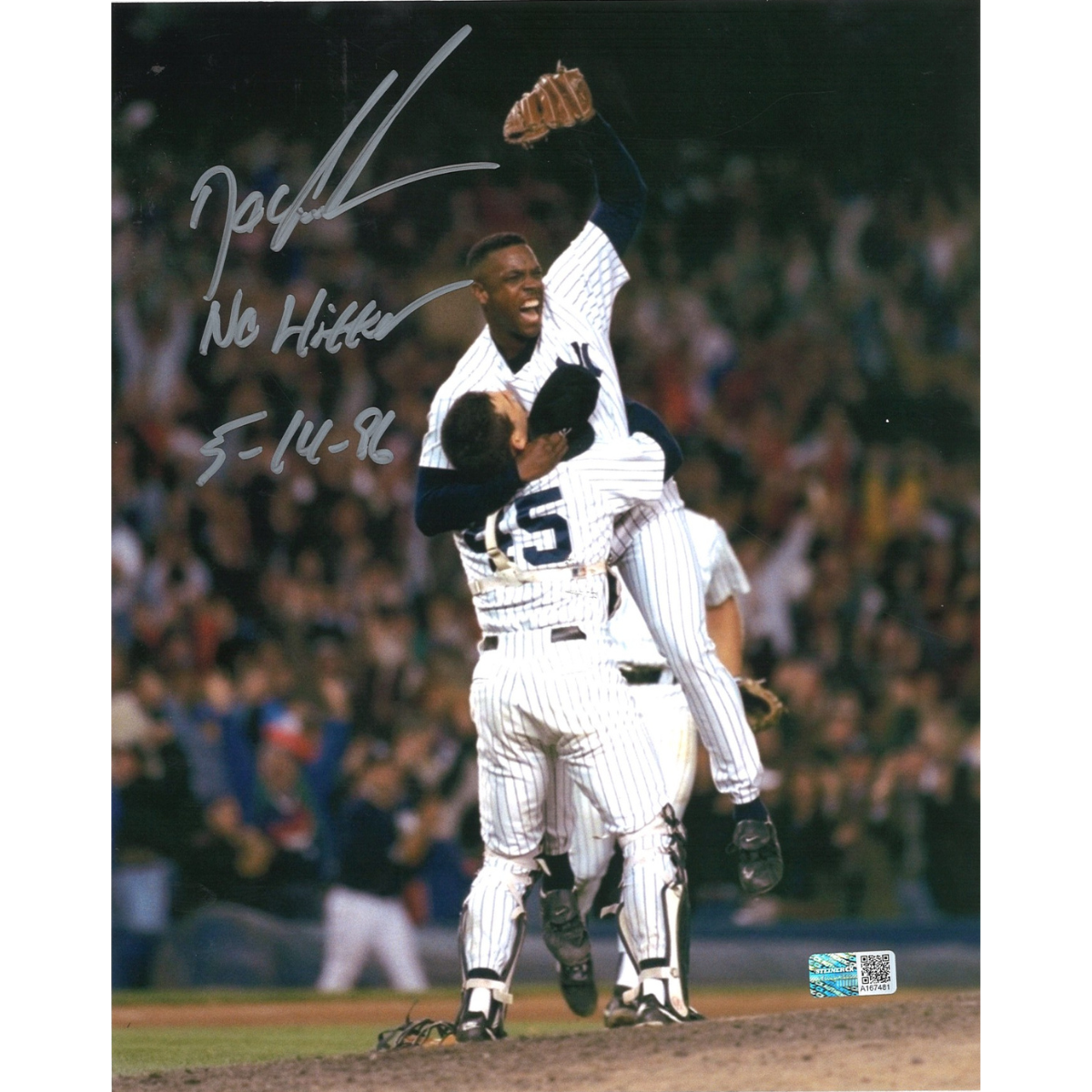 Dwight Doc Gooden New York Yankees Signed Inscribed Vertical No Hitter 8x10 Photo-Powers Sports Memorabilia