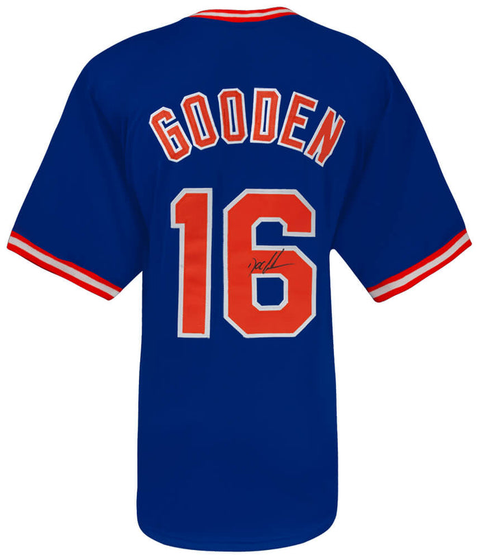 Dwight Gooden Autographed Blue Custom Baseball Jersey-Powers Sports Memorabilia