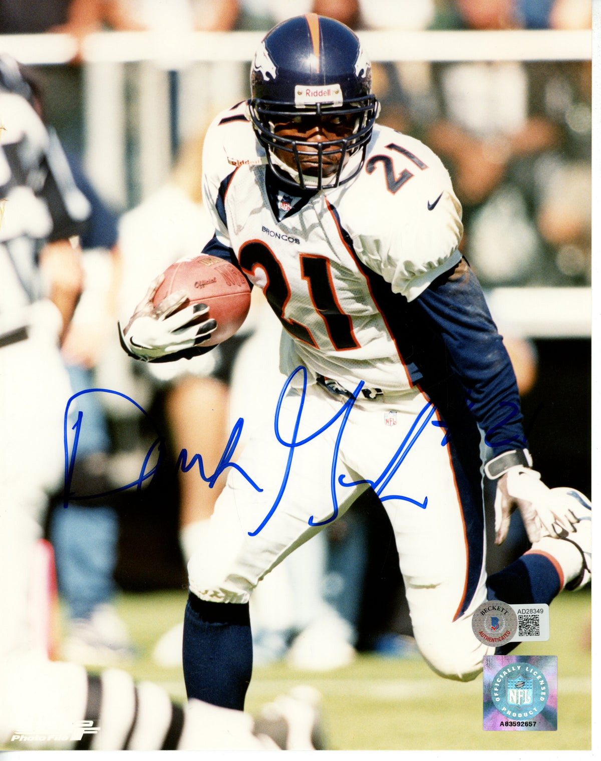 Darrien Gordon Denver Broncos Signed 8x10 Photo - Beckett Beckett - 55839-Powers Sports Memorabilia