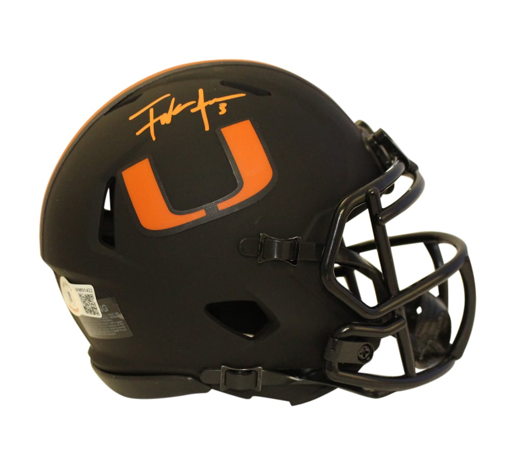 Frank Gore Miami Hurricanes Eclipse Speed Signed Mini Helmet BAS-Powers Sports Memorabilia