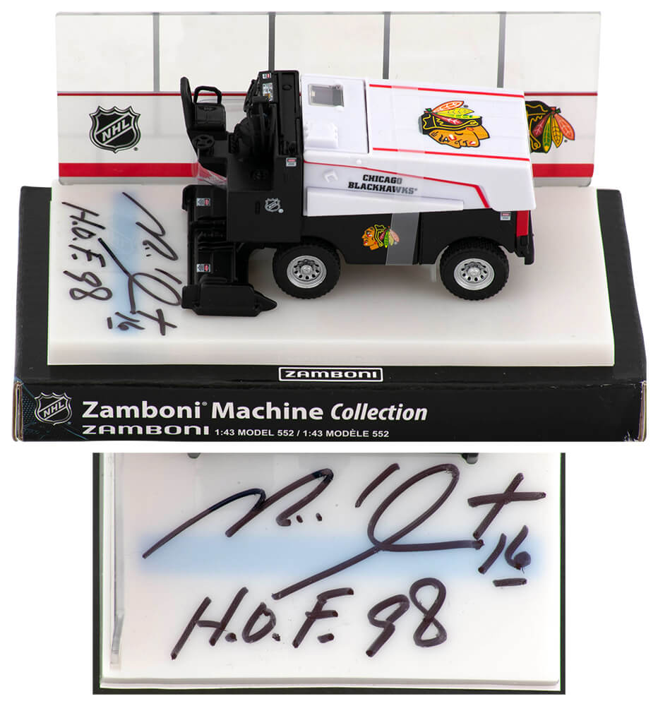 Michel Goulet Chicago Blackhawks Autographed NHL Mini Zamboni w/ HOF 98-Powers Sports Memorabilia