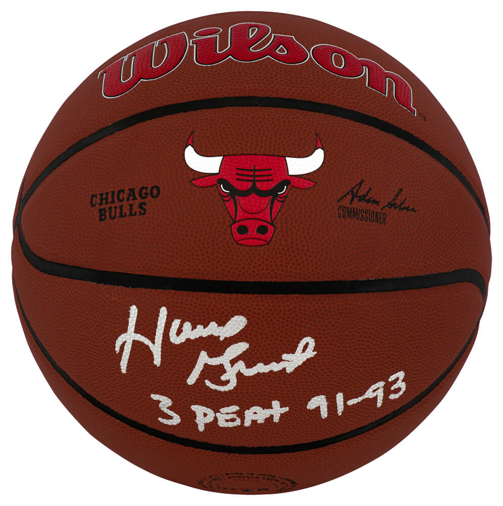 Horace Grant Autographed Wilson Chicago Bulls Logo NBA Basketball with 3-Peat 91-93-Powers Sports Memorabilia