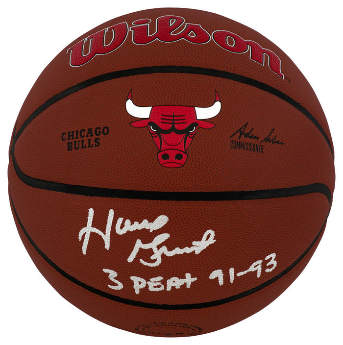 Horace Grant Autographed Wilson Chicago Bulls Logo NBA Basketball with 3-Peat 91-93-Powers Sports Memorabilia