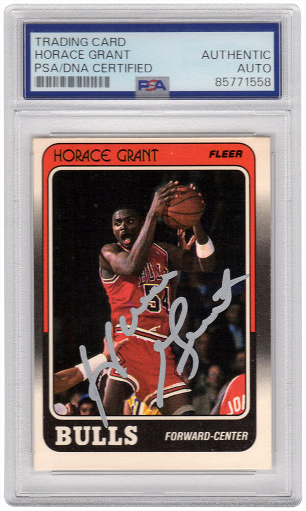 Horace Grant Autographed Chicago Bulls 1988 Fleer Rookie Basketball Card #16 Silver Ink