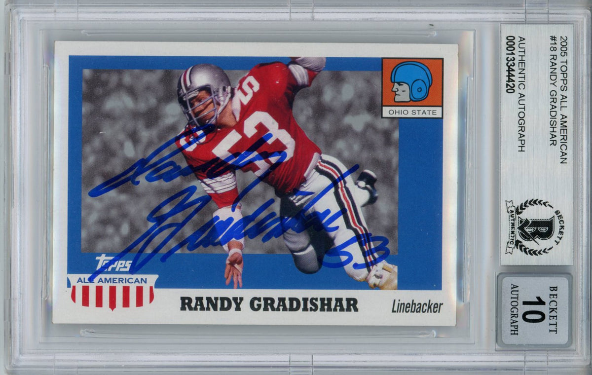 Randy Gradishar Signed 2005 Topps All American Trading Card BAS Slab-Powers Sports Memorabilia