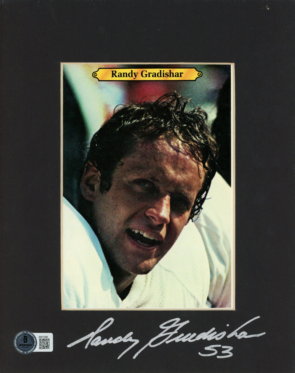 Randy Gradishar Denver Broncos Signed Mini Helmet - Matted Topps 1980 Beckett-Powers Sports Memorabilia