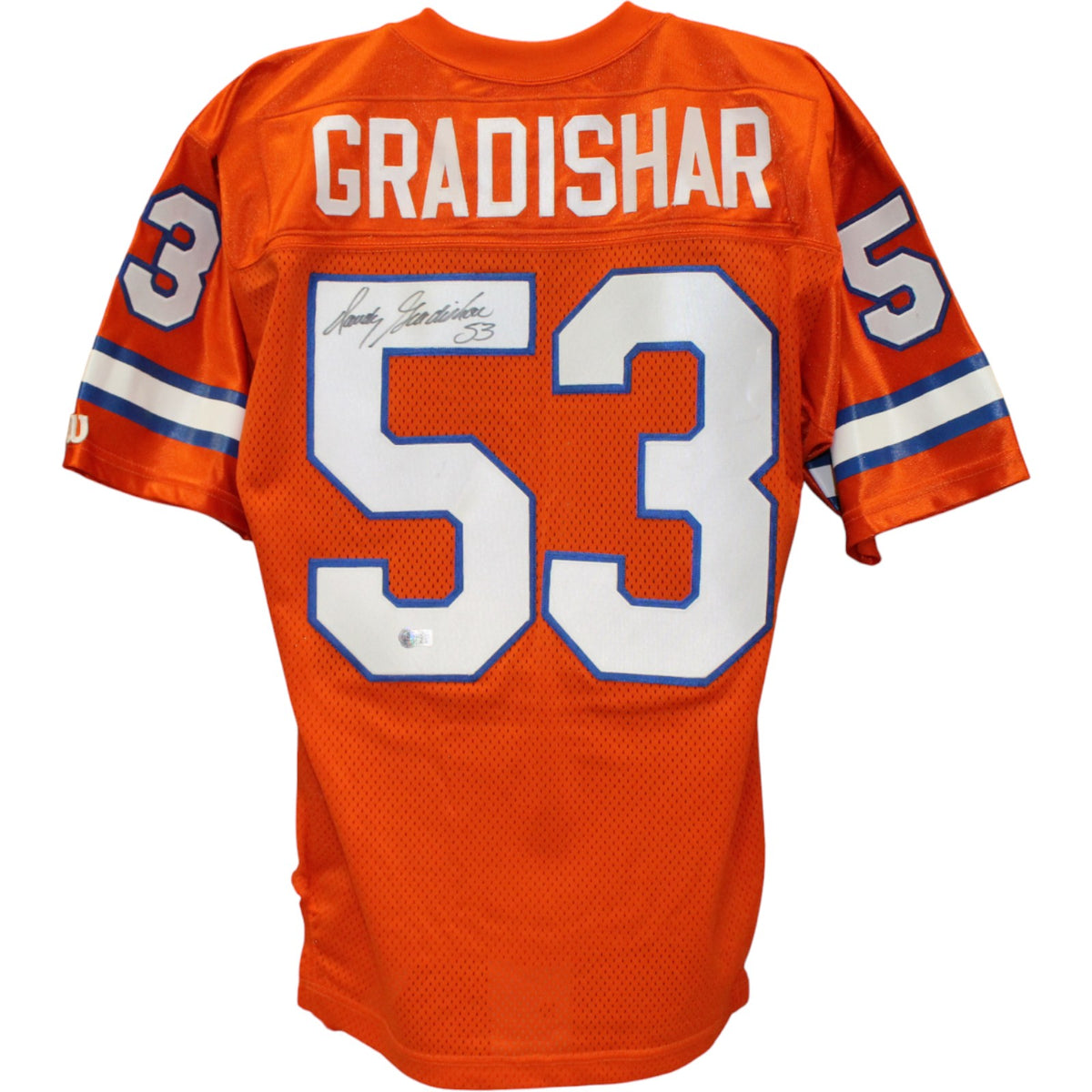 Randy Gradishar Denver Broncos Signed Jersey - Wilson 42 Orange Beckett Beckett-Powers Sports Memorabilia