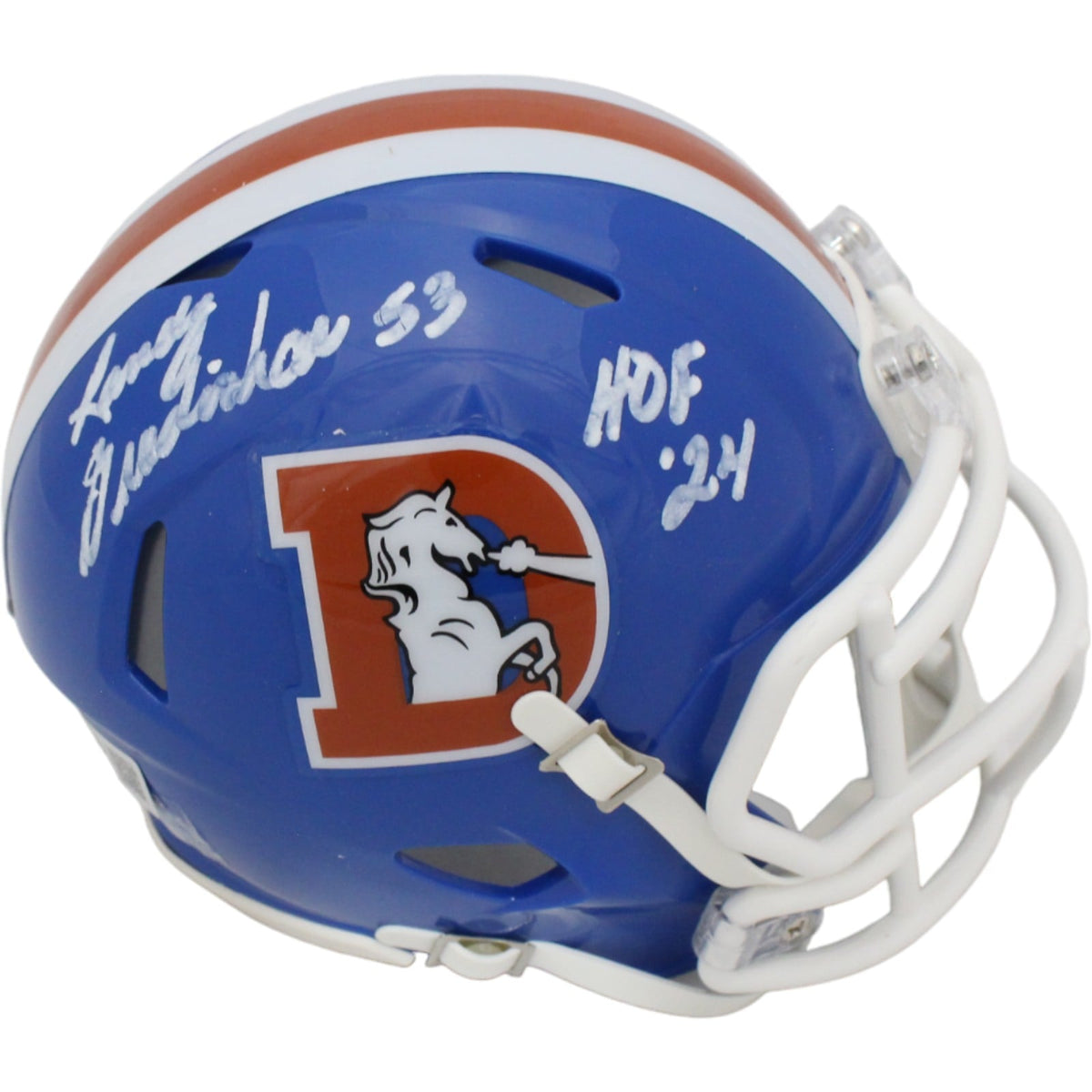 Randy Gradishar Signed Denver Broncos TB Mini Helmet HOF – Beckett Authenticated-Powers Sports Memorabilia