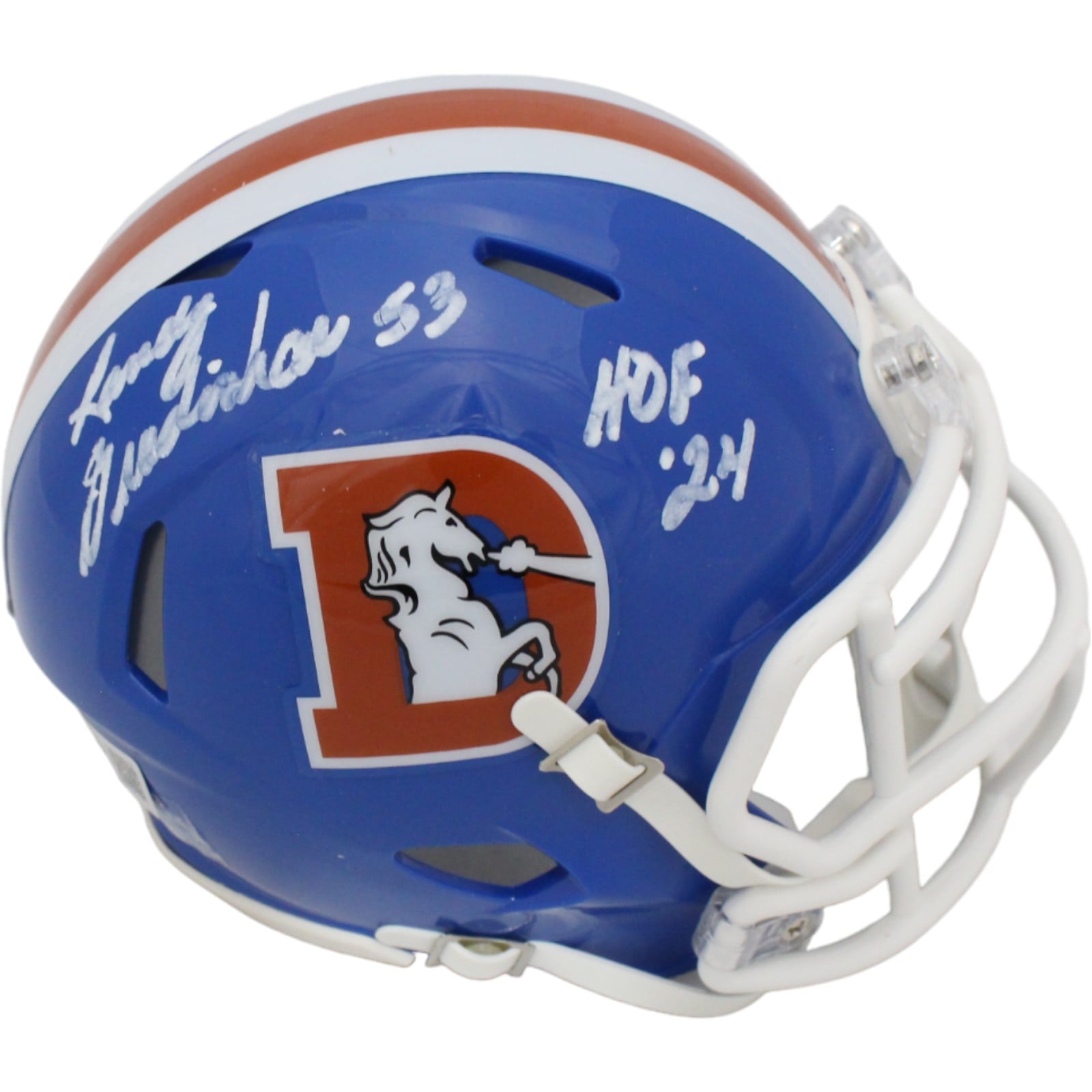 Randy Gradishar Signed Denver Broncos TB Mini Helmet HOF – Beckett Authenticated-Powers Sports Memorabilia