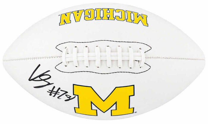 Kenneth Grant Autographed Michigan Wolverines Logo Brands White Logo Football-Powers Sports Memorabilia