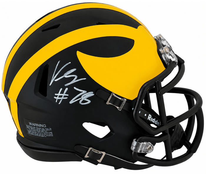 Kenneth Grant Autographed Michigan Wolverines Riddell Speed Mini Helmet-Powers Sports Memorabilia