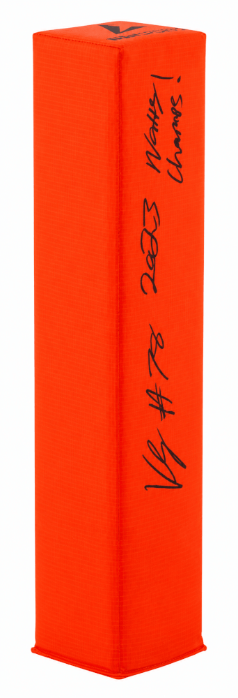 Kenneth Grant Autographed BSN Orange Football End Zone Pylon-Powers Sports Memorabilia