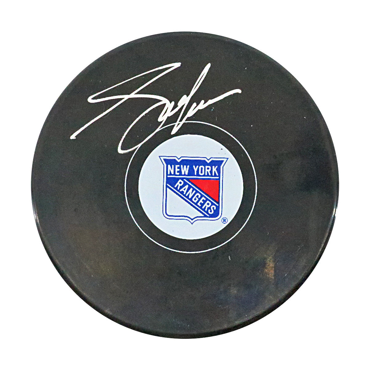 Adam Graves New York Rangers Signed Replica Rangers Puck-Powers Sports Memorabilia