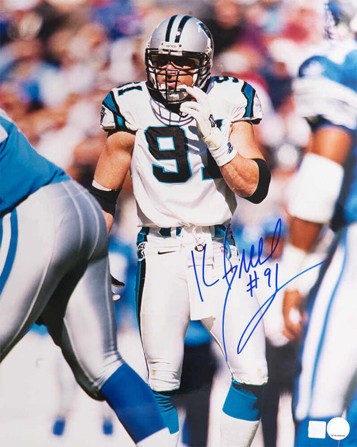 Kevin Greene Autographed Carolina Panthers White Jersey Close Up 16x20 Photo-Powers Sports Memorabilia