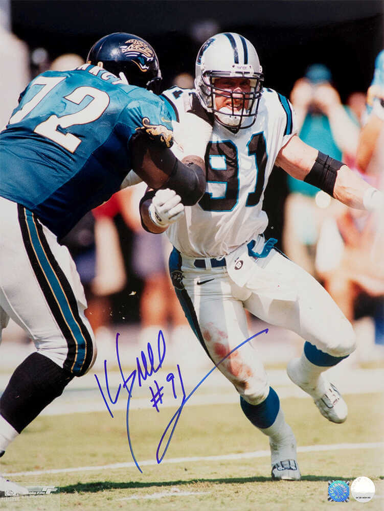 Kevin Greene Autographed Carolina Panthers vs. Jaguars Action 16x20 Photo-Powers Sports Memorabilia