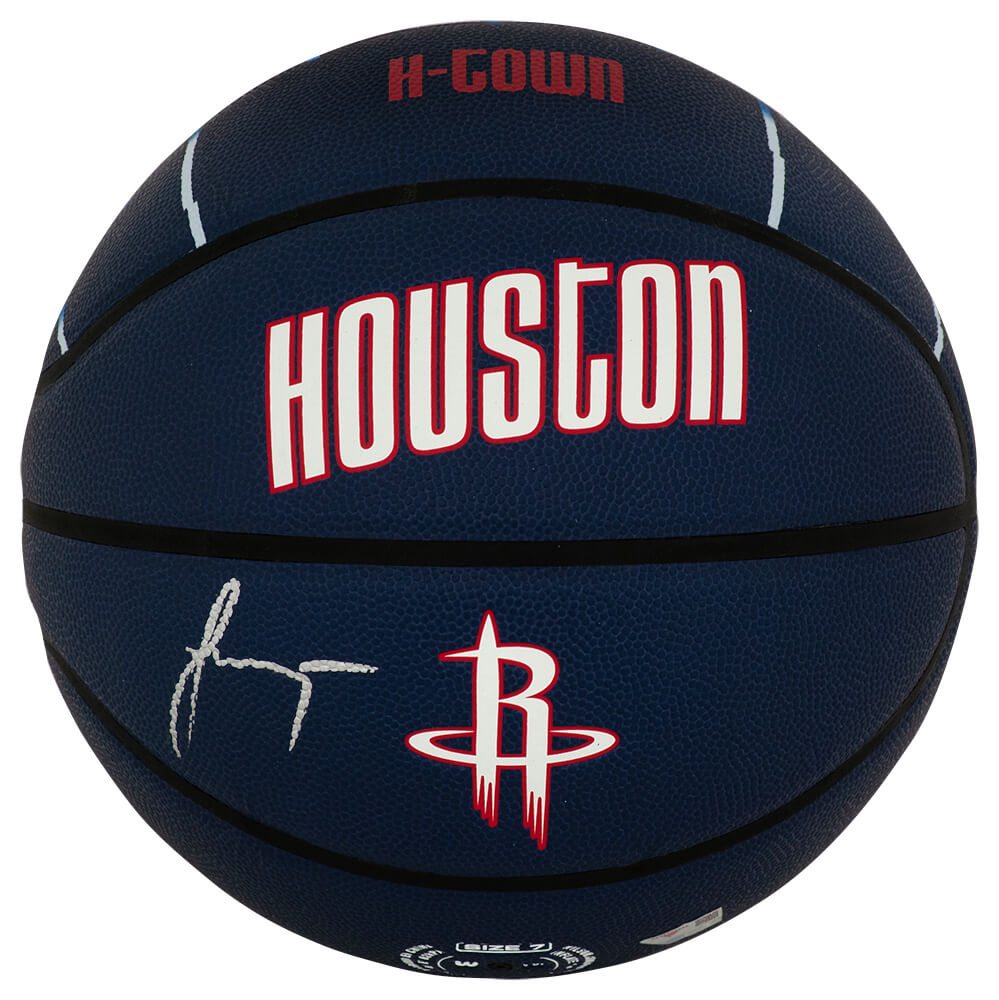 Jalen Green Autographed Houston Rockets Wilson The City Full Size Logo Basketball - (Fanatics)-Powers Sports Memorabilia