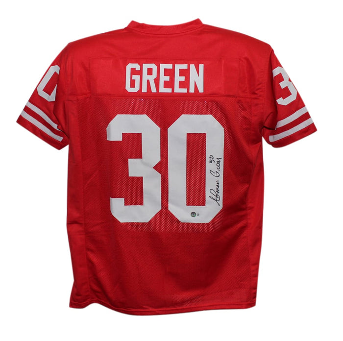 Ahman Green Signed College Style Red XL Jersey – Beckett Authenticated-Powers Sports Memorabilia