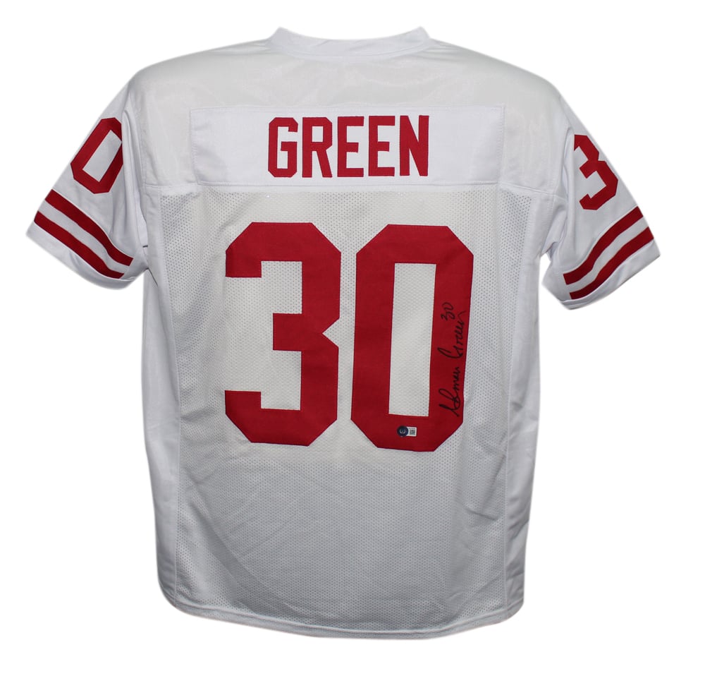 Ahman Green Signed College Style White XL Jersey – Beckett Authenticated-Powers Sports Memorabilia