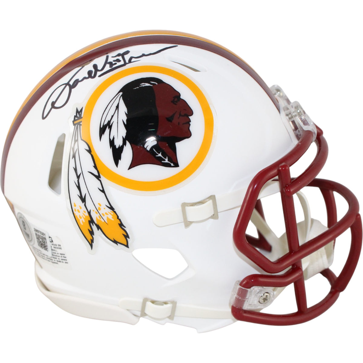 Darrell Green Washington Redskins Signed Mini Helmet White Beckett W 51860 Beckett-Powers Sports Memorabilia