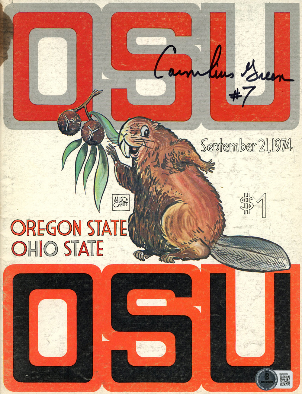 Cornelius Greene Ohio State Buckeyes Signed Magazine - Magazine 9/21/1974 Beckett-Powers Sports Memorabilia