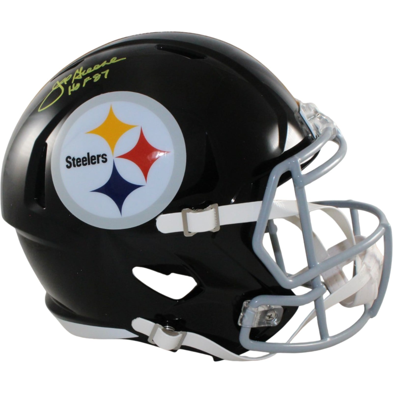 Joe Greene Signed Pittsburgh Steelers Full-Size TB Helmet – Beckett Witness Authenticated-Powers Sports Memorabilia