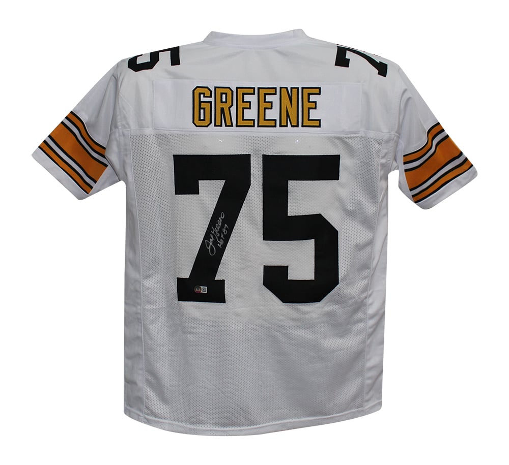 Joe Greene Signed Pro Style White XL Jersey HOF – Beckett Authenticated-Powers Sports Memorabilia