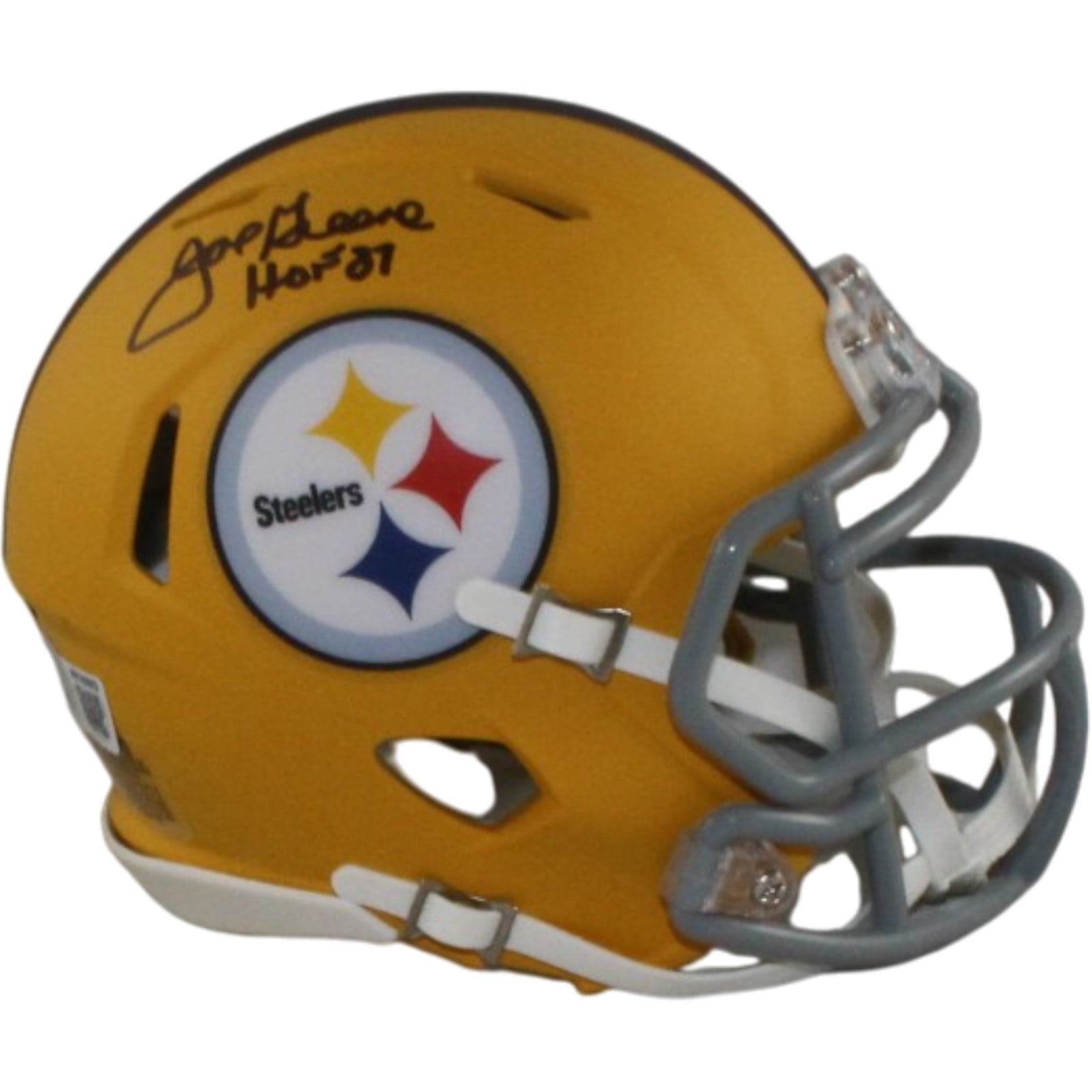 Joe Greene Signed Pittsburgh Steelers Alt 25 Mini Helmet Beckett WIT-Powers Sports Memorabilia