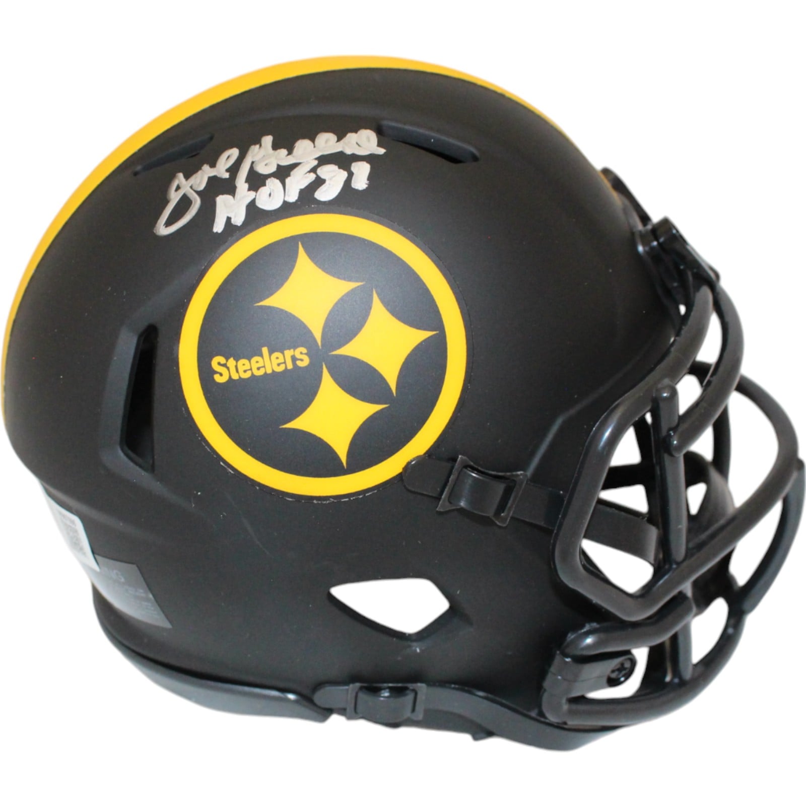 Joe Greene Signed Pittsburgh Steelers Eclipse Mini Helmet – Beckett Authenticated-Powers Sports Memorabilia