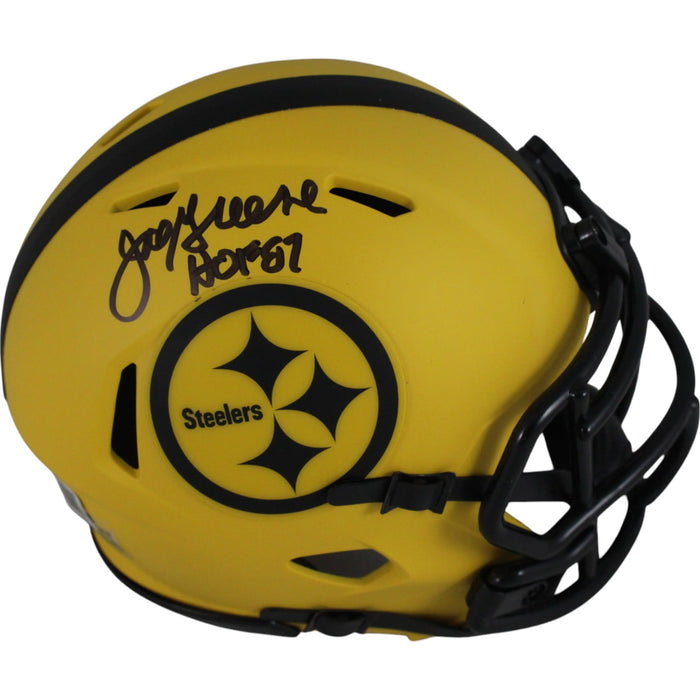 Joe Greene Signed Pittsburgh Steelers Rave Mini Helmet HOF – Beckett Authenticated-Powers Sports Memorabilia