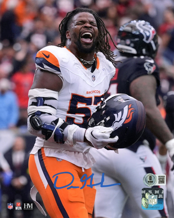 Dre Greenlaw Signed Denver Broncos 8x10 Photo – Beckett Witness Authenticated