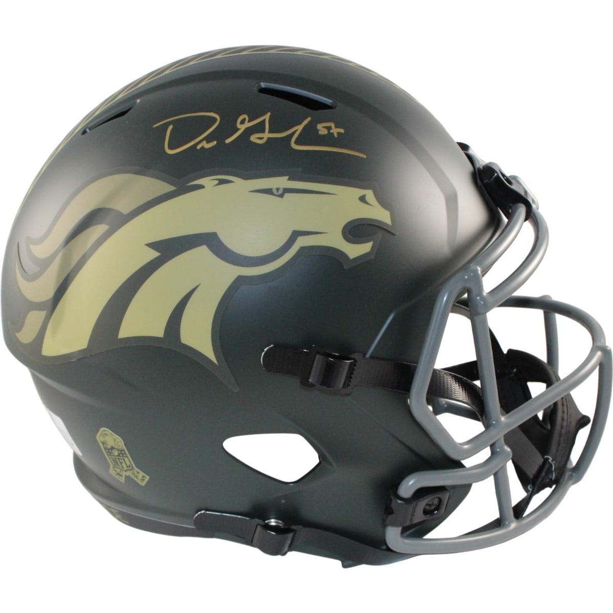 Dre Greenlaw Signed Denver Broncos Full-Size 25 STS Helmet – Beckett Witness Authenticated-Powers Sports Memorabilia