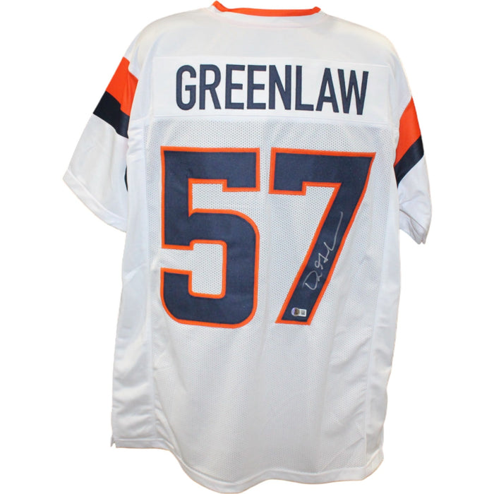 Dre Greenlaw Signed Pro Style Size XL White Jersey – Beckett Witness Authenticated-Powers Sports Memorabilia