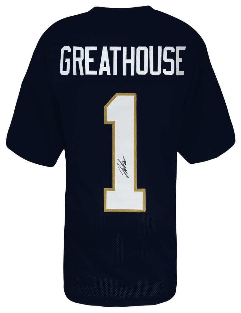 Jaden Greathouse Autographed Navy Custom College Football Jersey-Powers Sports Memorabilia