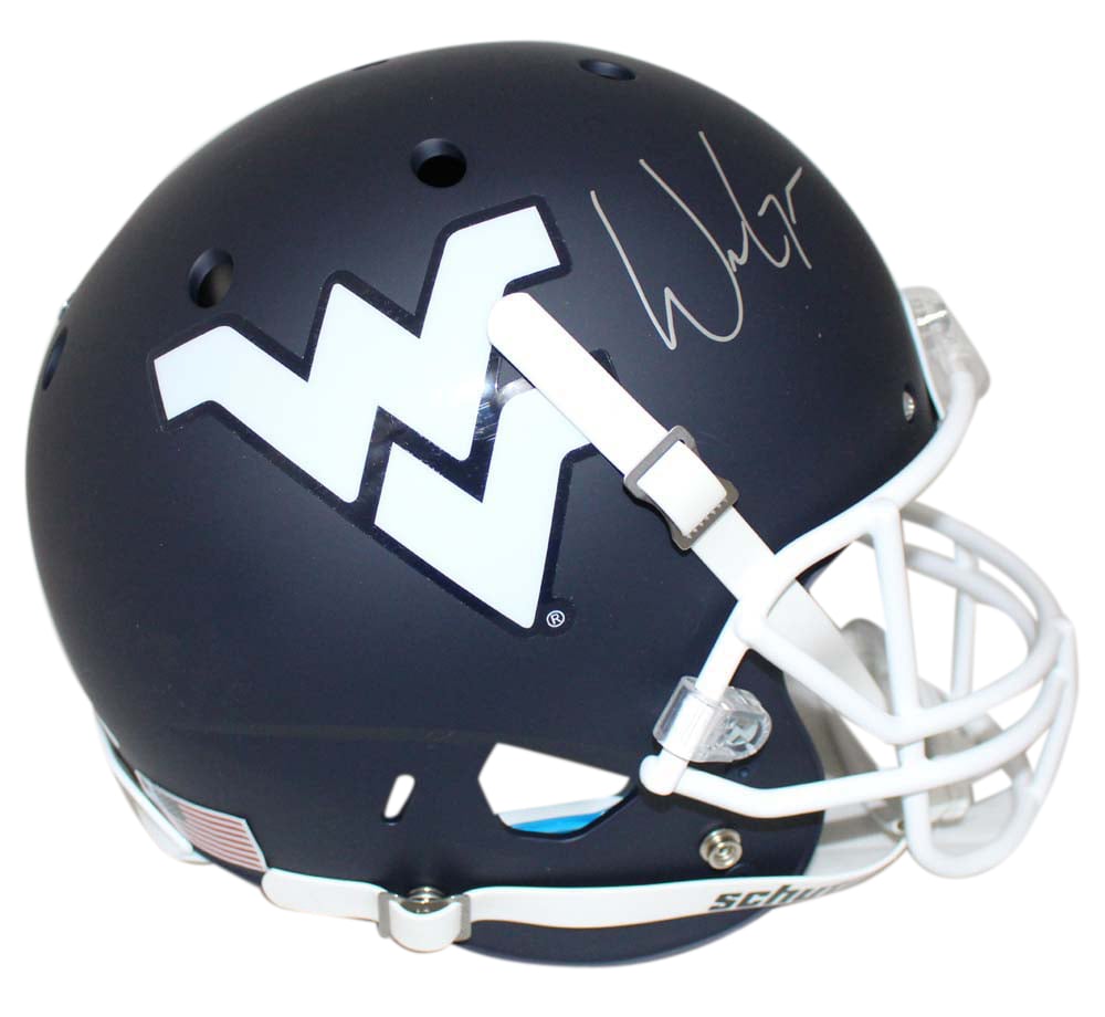 Will Grier West Virginia Mountaineers Blue Replica Signed Helmet BAS-Powers Sports Memorabilia