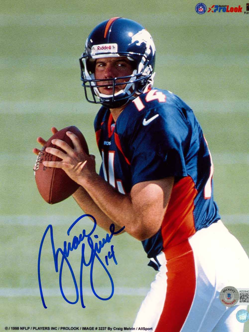 Brian Griese Denver Broncos Signed 8x10 Photo - Beckett Beckett-Powers Sports Memorabilia