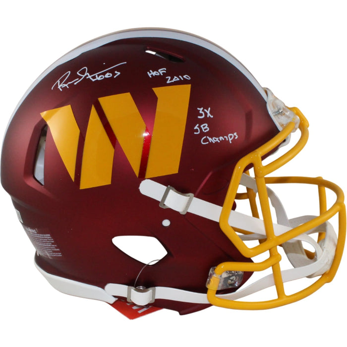 Russ Grimm Signed Washington Commanders Pro 25 Alt Helmet 3 insc – Beckett Authenticated-Powers Sports Memorabilia