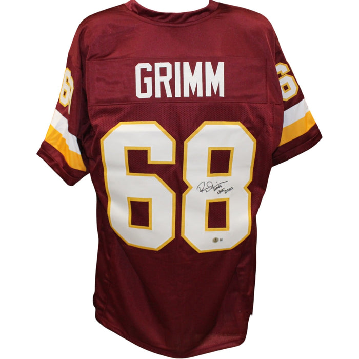 Russ Grimm Signed Pro Style XL Red Jersey HOF – Beckett Witness Authenticated-Powers Sports Memorabilia