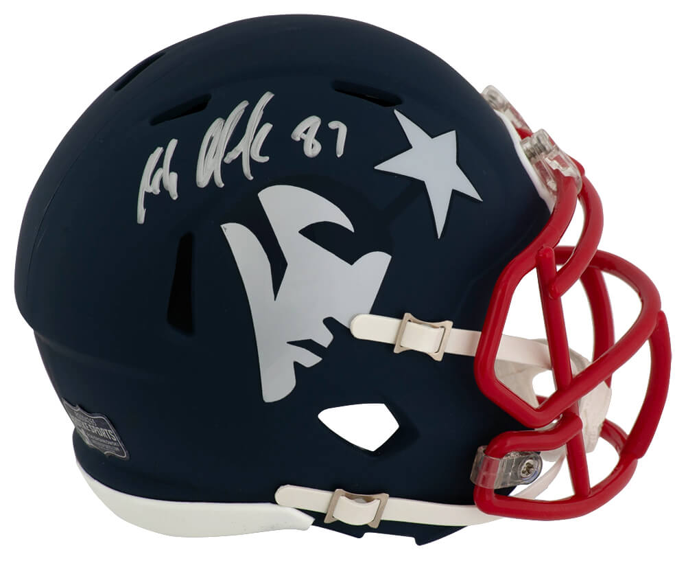 Rob Gronkowski New England Patriots Autographed AMP Riddell Mini Helmet-Powers Sports Memorabilia