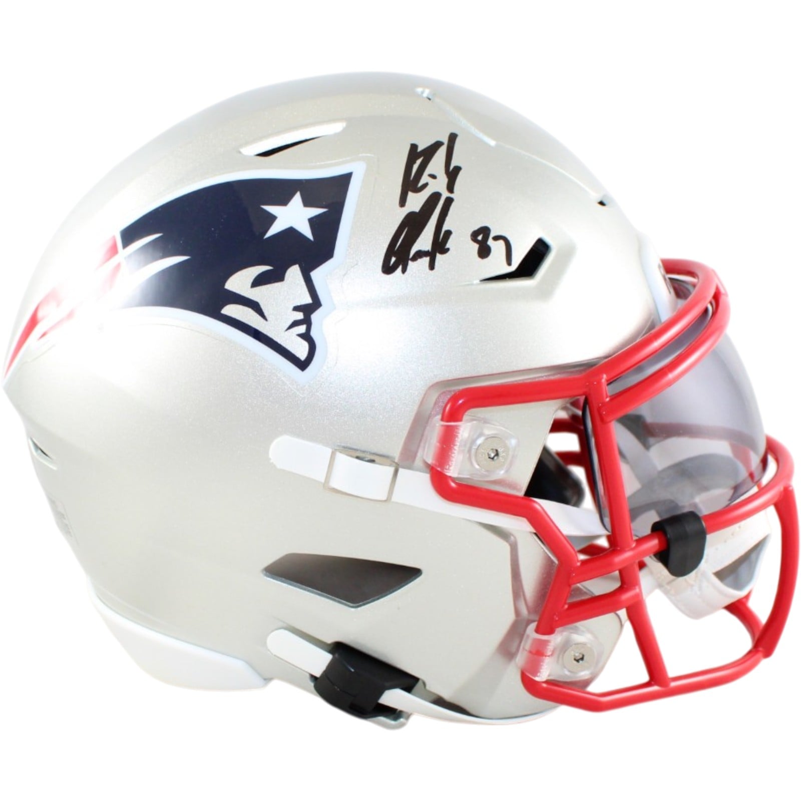 Rob Gronkowski Signed New England Patriots Midi Mid-Size Helmet Beckett W-Powers Sports Memorabilia